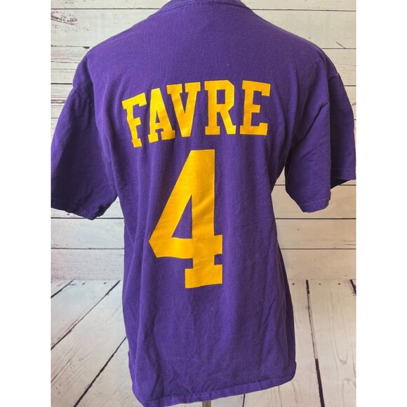 Green Bay Packers T-Shirt Brett Favre Minnesota Vikings #4 Tee Shirt NFL Medium - Picture 2 of 7